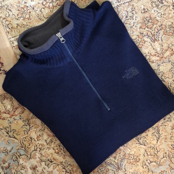 THE NORTHFACE A5 Series Mens size XXL Wool Sweater 1/4 Zip Navy Layer Prep Sport - Picture 2 of 16